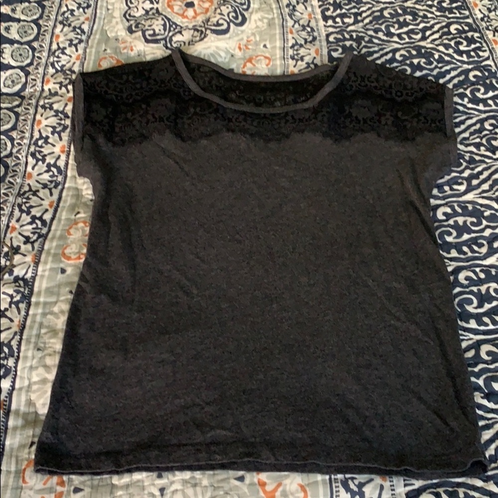 Loft grey tee with lace top XSP
